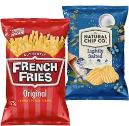 IGA The Natural Chip Co., French Fries or Samboy Chips 175g Selected Varieties offer