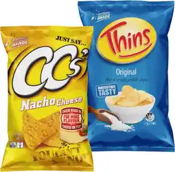 IGA Thins 150‑175g or CC’s Corn Chips 175g Selected Varieties offer