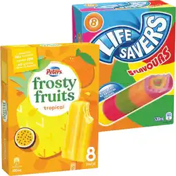 IGA Peters Frosty Fruits 6-8 Pack or Life Savers 8 Pack Selected Varieties offer