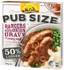 IGA McCain Pub Size Frozen Meal 480‑500g Selected Varieties offer