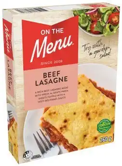 IGA On The Menu Frozen Meal 260g Selected Varieties offer