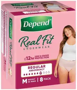 IGA Depend Real Fit Women Underwear 8 Pack Selected Varieties offer