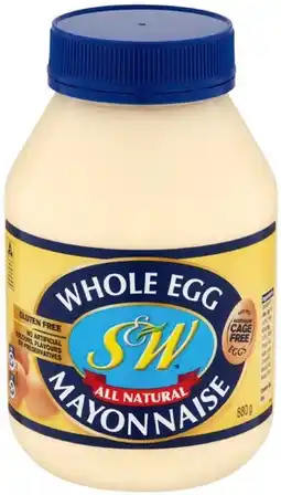 IGA S&W Whole Egg Mayonnaise 880g offer