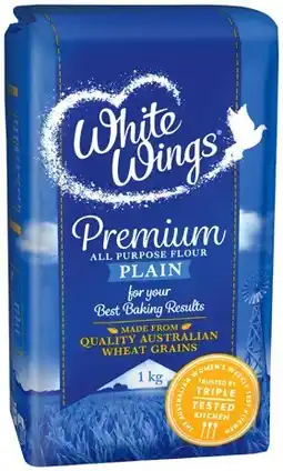 IGA White Wings Premium Plain or Self Raising Flour 1kg offer