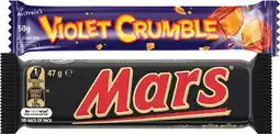IGA Mars Medium Bars 44‑56g, M&M’s 35‑49g or Violet Crumble 50g Selected Varieties offer
