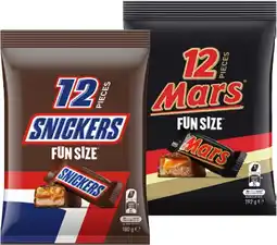 IGA Mars, Snickers or Maltesers Fun Size Pack 132‑192g Selected Varieties offer