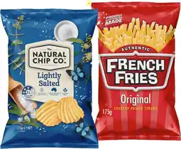IGA The Natural Chip Co., French Fries or Samboy Potato Chips 175g Selected Varieties offer