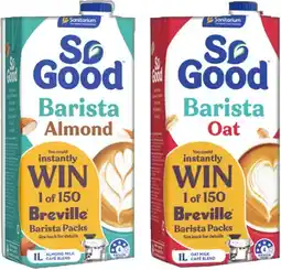 IGA Sanitarium So Good Barista Almond or Oat Long Life Milk 1 Litre offer