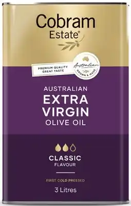 IGA Cobram Estate Extra Virgin Olive Oil 3 Litre Selected Varieties offer