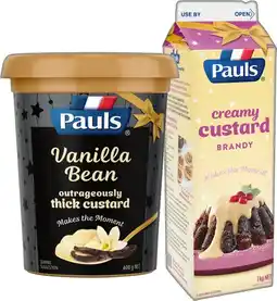 IGA Pauls Christmas Creamy Custard 1kg or Premium Custard 600g Selected Varieties offer