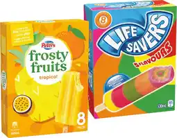 IGA Life Savers Ice Block 8 Pack, Peters Frosty Fruits 8 Pack or Fruit Stack 6 Pack offer