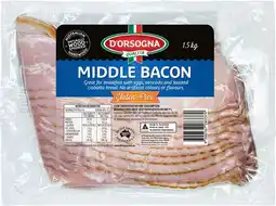 IGA Dorsogna Middle Bacon 1.5kg Pack offer