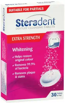 IGA Steradent Extra Strength Denture Cleansing Tablets 30 Pack offer