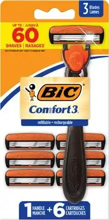IGA BIC Hybrid Comfort 3 Razor 1 Handle + 6 Cartridges offer