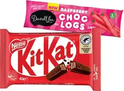IGA Nestlé Medium Bars 35‑50g or Darrell Lea Choc Logs 3 Pack Selected Varieties offer