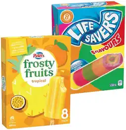 IGA Peters Frosty Fruits or Life Savers 8 Pack Selected Varieties offer
