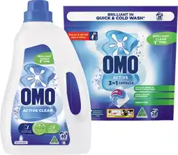 IGA OMO 3 in 1 Laundry Capsule 28 Pack, Liquid 2 Litre or Powder 2kg Selected Varieties offer