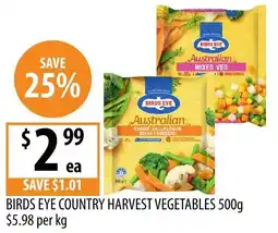 Supabarn Birds eye country harvest vegetables offer