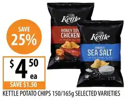 Supabarn Kettle potato chips selected varieties offer