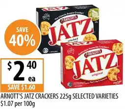 Supabarn Arnott's jatz crackers selected varieties offer