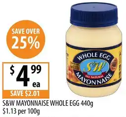 Supabarn S&w mayonnaise whole egg offer