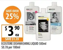Supabarn Ecostore dishwashing liquid offer