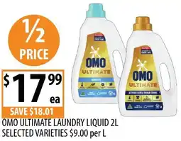 Supabarn Omo ultimate laundry liquid selected varieties offer