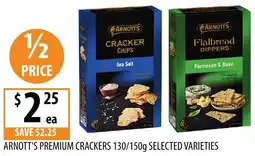 Supabarn Arnott's premium crackers selected varieties offer