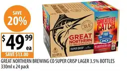 Supabarn Great northern brewing co super crisp lager 3.5% bottles offer