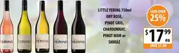 Supabarn Little yering dry rose, pinot gris, chardonnay, pinot noir or shiraz offer