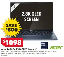 Harvey Norman Acer swift go evo oled laptop offer