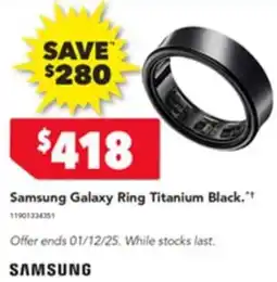 Harvey Norman Samsung Galaxy Ring Titanium Black offer