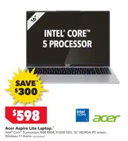 Harvey Norman Acer Aspire Lite Laptop offer