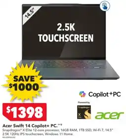Harvey Norman Acer swift 14 copilot+ pc offer