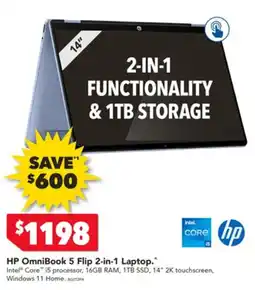 Harvey Norman Hp omnibook 5 flip 2-in-1 laptop offer