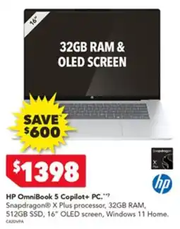 Harvey Norman Hp omnibook 5 copilot+ pc offer