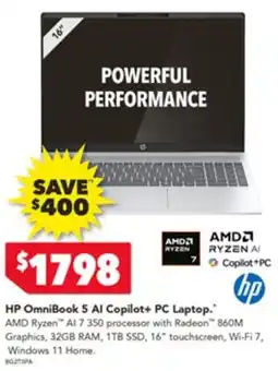 Harvey Norman Hp omnibook 5 al copilot+ pc laptop offer