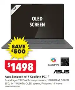 Harvey Norman Asus zenbook a14 copilot+ pc offer