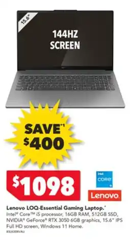 Harvey Norman Lenovo loq-essential gaming laptop offer