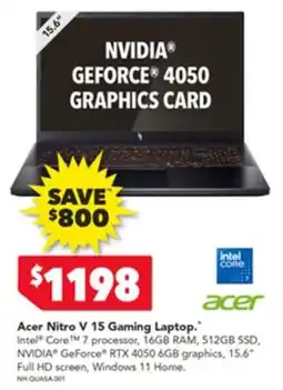 Harvey Norman Acer Nitro V 15 Gaming Laptop offer