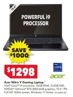 Harvey Norman Acer Nitro V Gaming Laptop offer