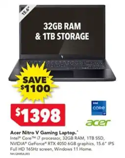 Harvey Norman Acer Nitro V Gaming Laptop offer