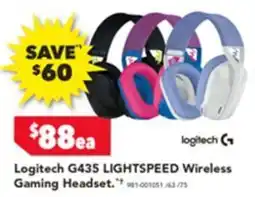 Harvey Norman Logitech g435 lightspeed wireless gaming headset offer
