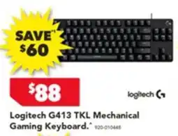 Harvey Norman Logitech g413 tkl mechanical gaming keyboard offer