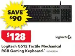 Harvey Norman Logitech g512 tactile mechanical rgb gaming keyboard offer