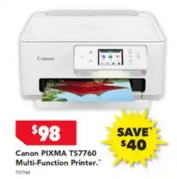 Harvey Norman Canon pixma ts7760 multi-function printer offer