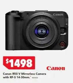 Harvey Norman Canon r50 v mirrorless camera with rf-s 14-30mm offer