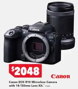 Harvey Norman Canon eos r10 mirrorless camera with 18-150mm lens kit offer