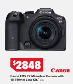 Harvey Norman Canon eos r7 mirrorless camera with 18-150mm lens kit offer
