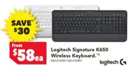 Harvey Norman Logitech Signature K650 Wireless Keyboard offer